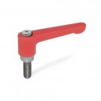 GN302.1-Flat-adjustable-hand-levers-Zinc-die-casting-threaded-stud-Stainless-Steel-RS-red-RAL-3000-textured-finish.jpg