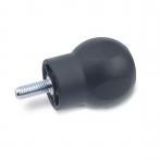 GN675-Softline_Ball_Handle__Black_Plastic_Bonded_to_a_Steel_Zinc_Plated__Blue_Passivated_Threaded_Shaft.png