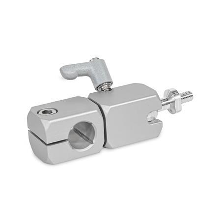 Tube clamps swivel, aluminium with ball joint, Form B